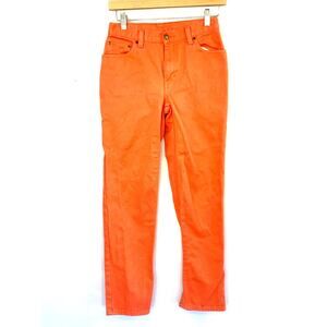 Jeanology Collection Jeans Women 2P Orange Straight Flat Front Mid Rise Cotton